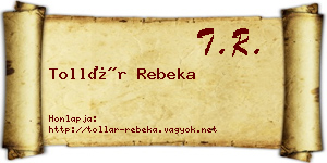 Tollár Rebeka névjegykártya